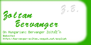 zoltan bervanger business card